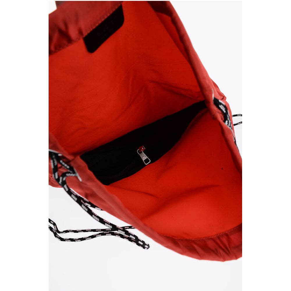 Neil Barrett Solid Color Nylon Drawstring Backpack with Monogram