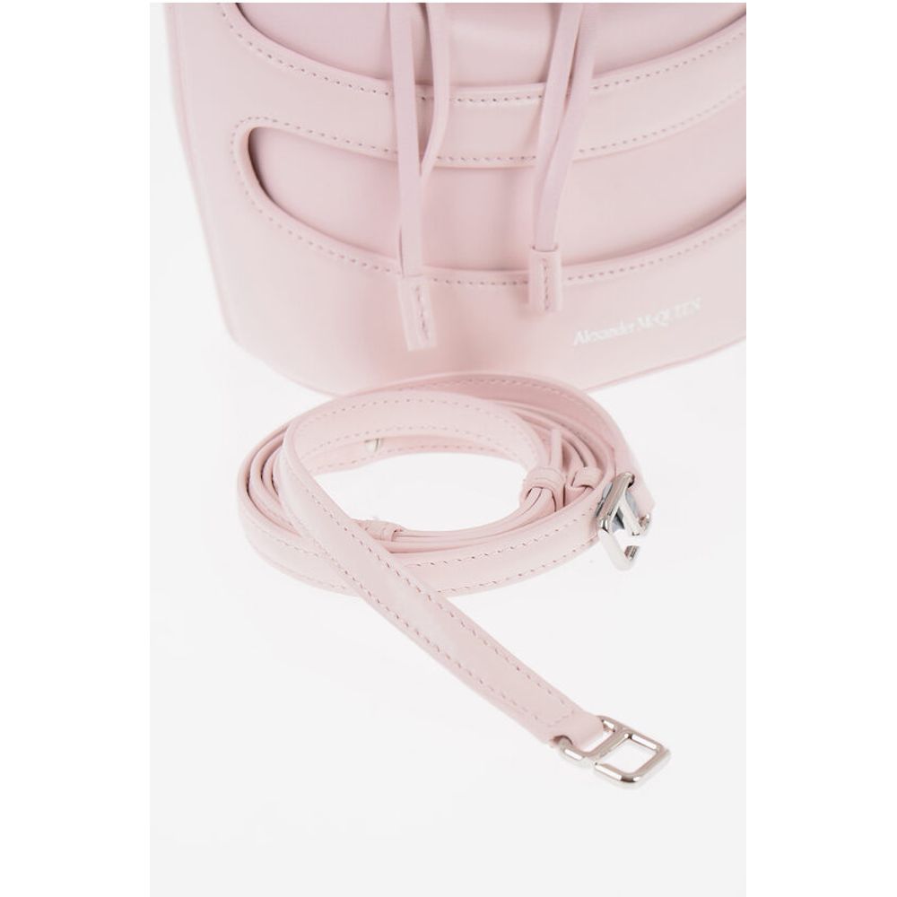 Alexander McQueen Solid Color Leather Bucket Bag