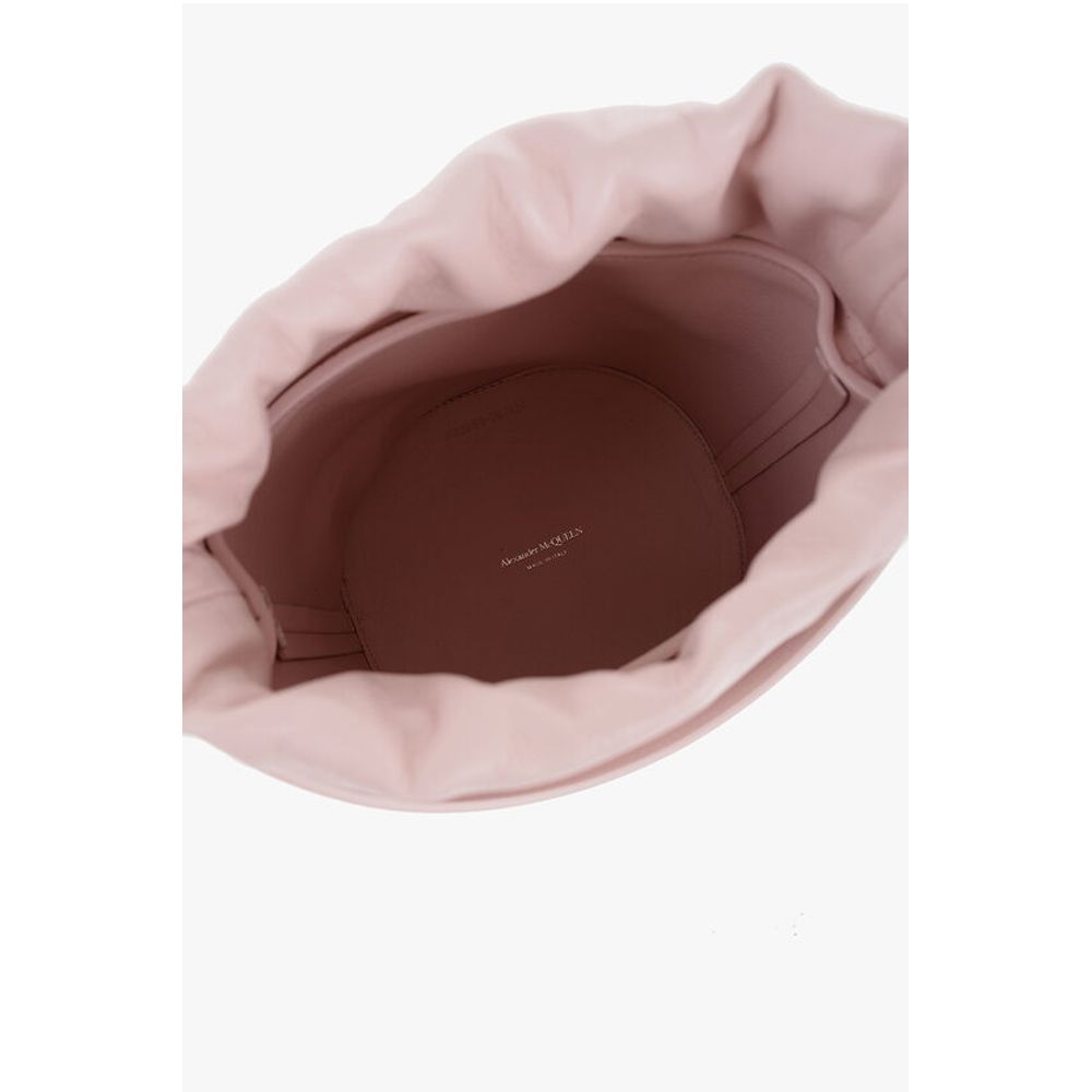 Alexander McQueen Solid Color Leather Bucket Bag
