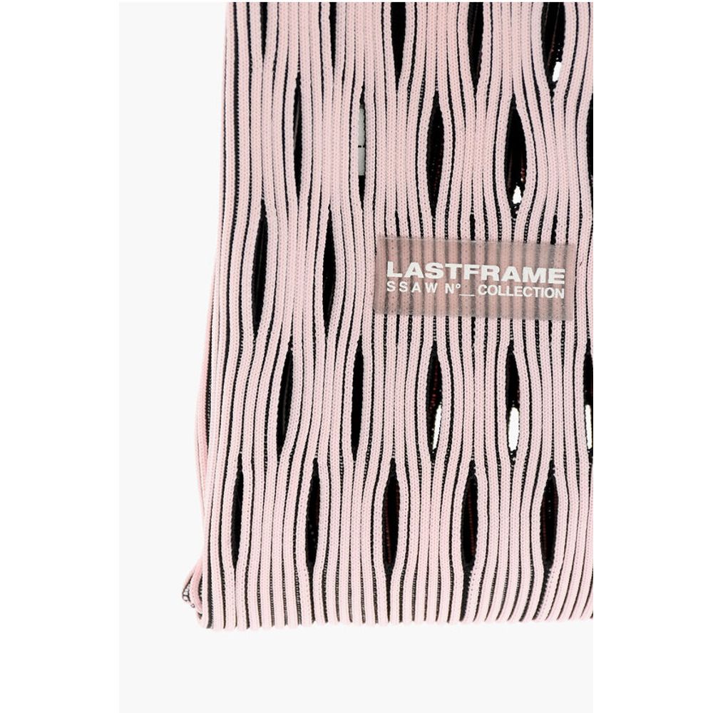 Last Frame Two-Tone Knitted Tote Bag with Cut-Out Details