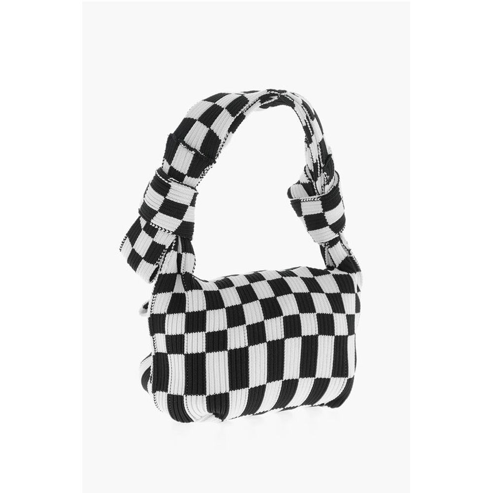 Last Frame Two-Tone Checked Mini Bag with Knotted Handle