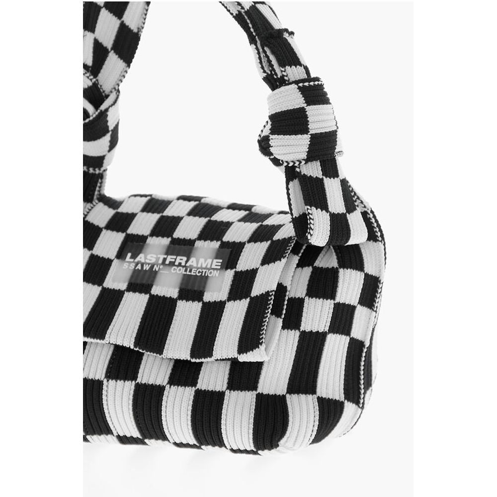 Last Frame Two-Tone Checked Mini Bag with Knotted Handle