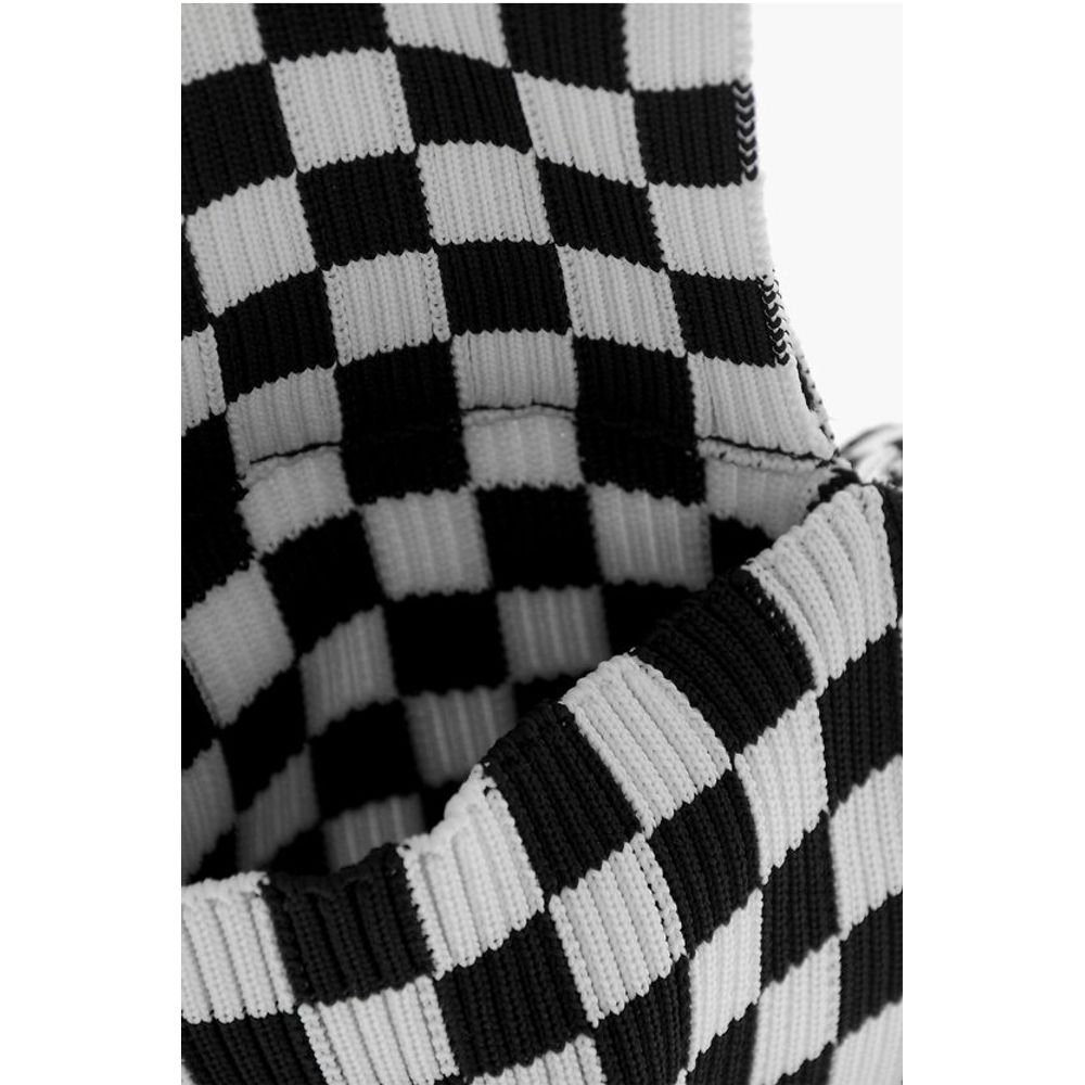 Last Frame Two-Tone Checked Mini Bag with Knotted Handle