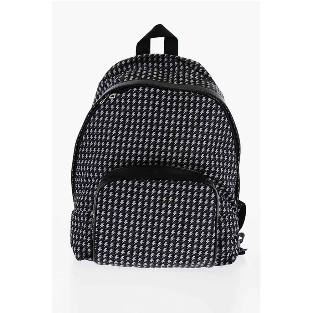 Neil Barrett All-Over Thunderbolt Printed Fabric Backpack