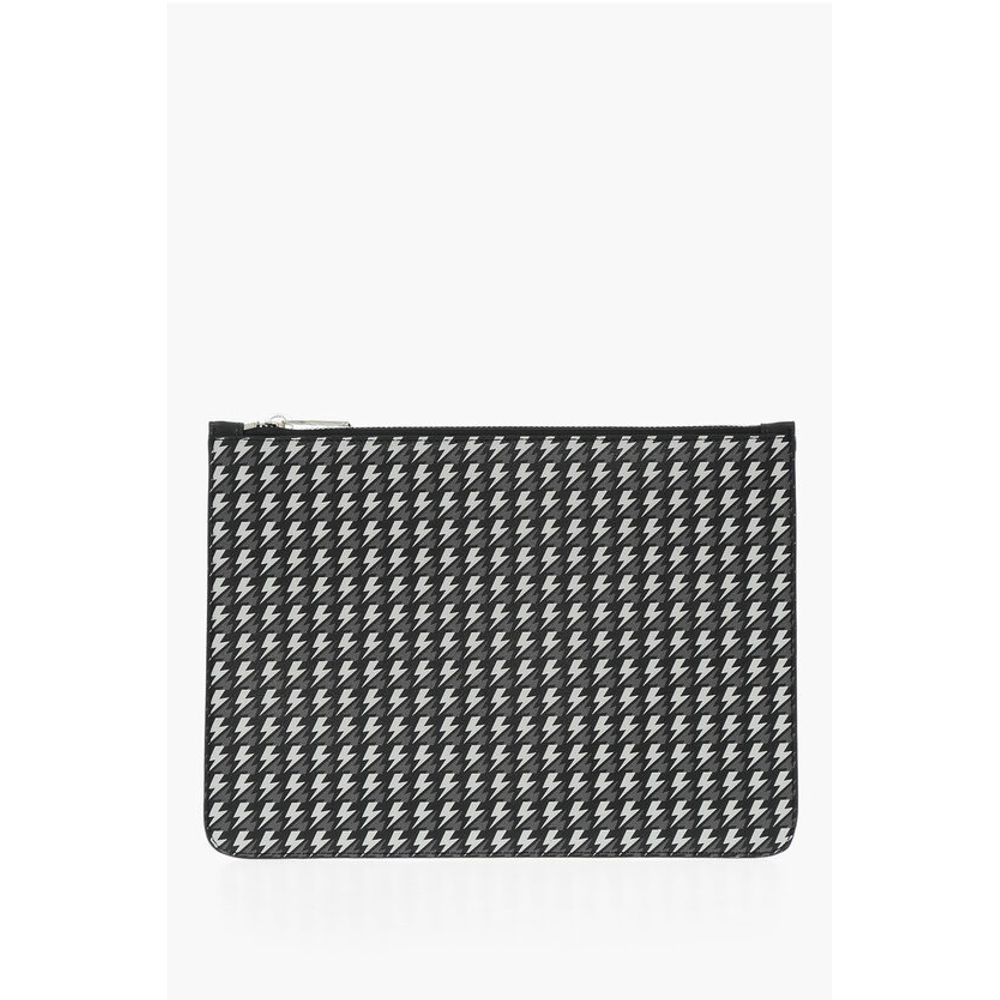 Neil Barrett All-Over Logo Leather Pouch