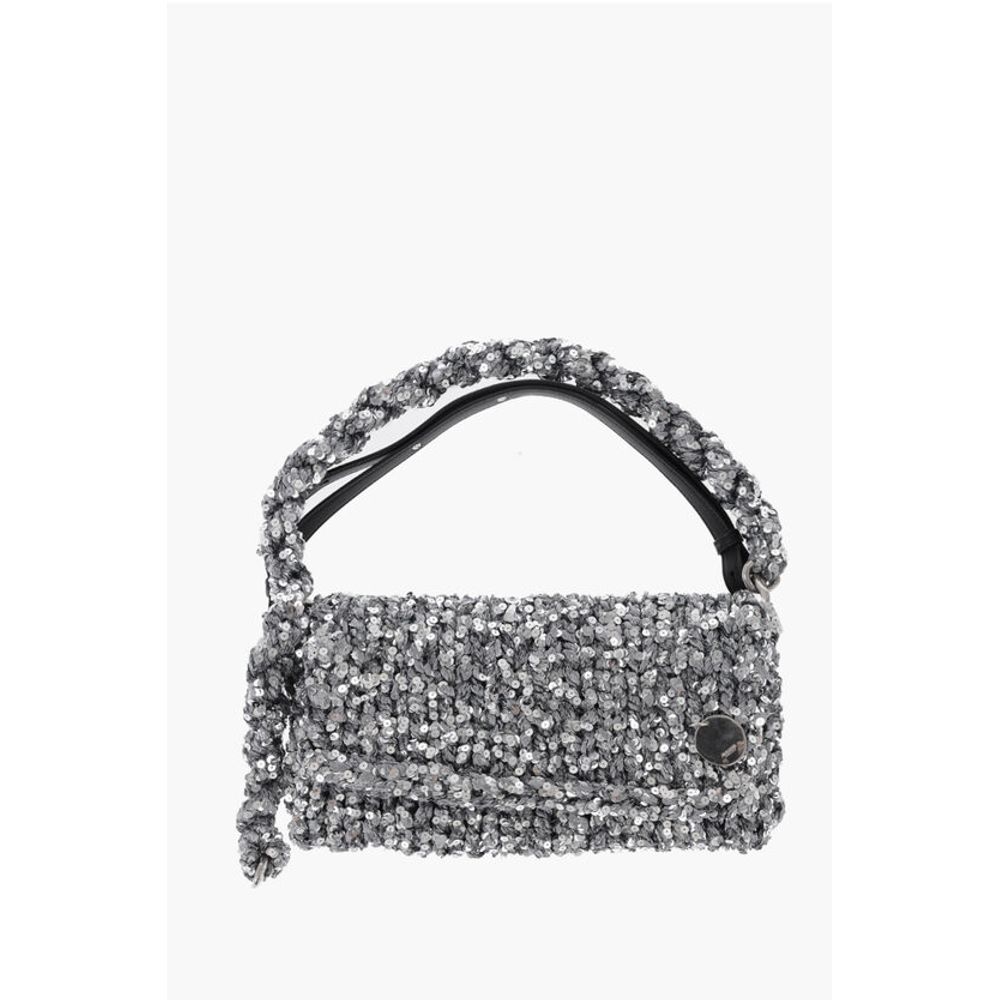 Jil Sander Knitted Shoulder Bag With Sequins