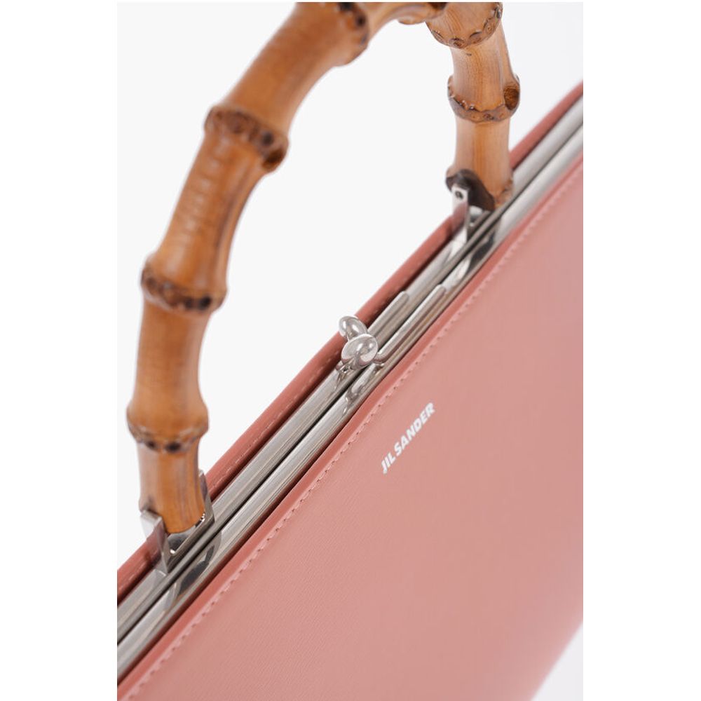 Jil Sander Leather Handbag With Bamboo Handle