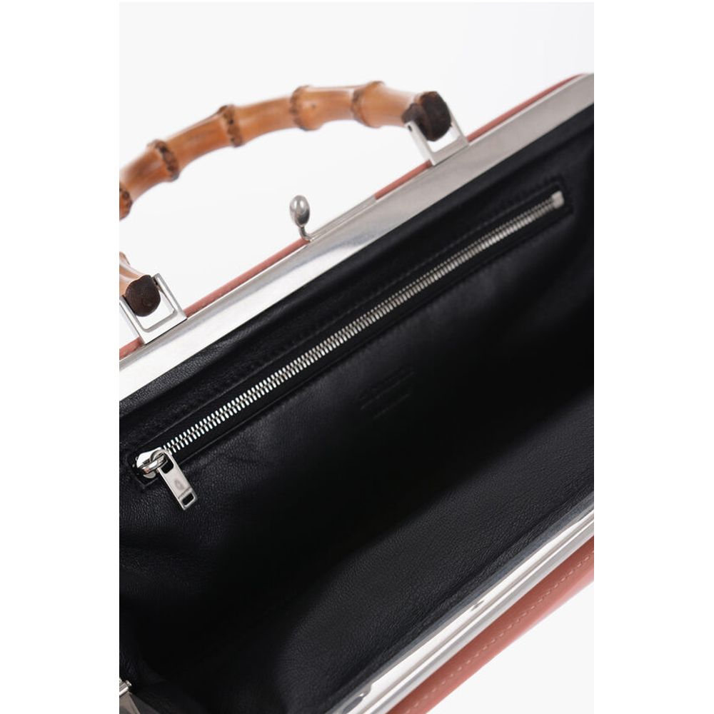 Jil Sander Leather Handbag With Bamboo Handle