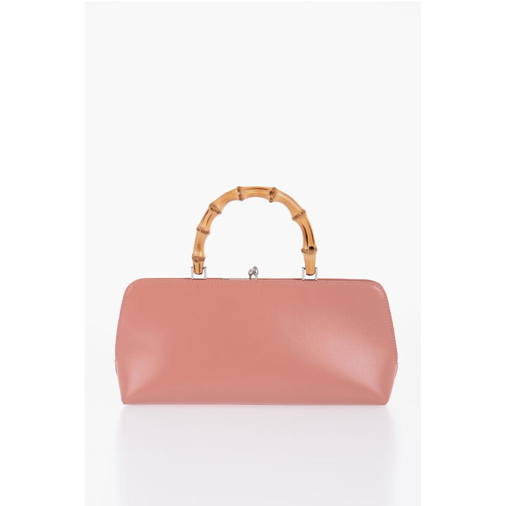 Jil Sander Leather Handbag With Bamboo Handle