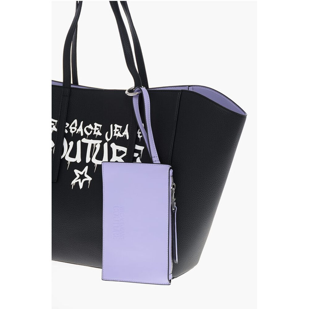 Versace JEANS COUTURE Textured Faux Leather Maxi Tote bag with Clout