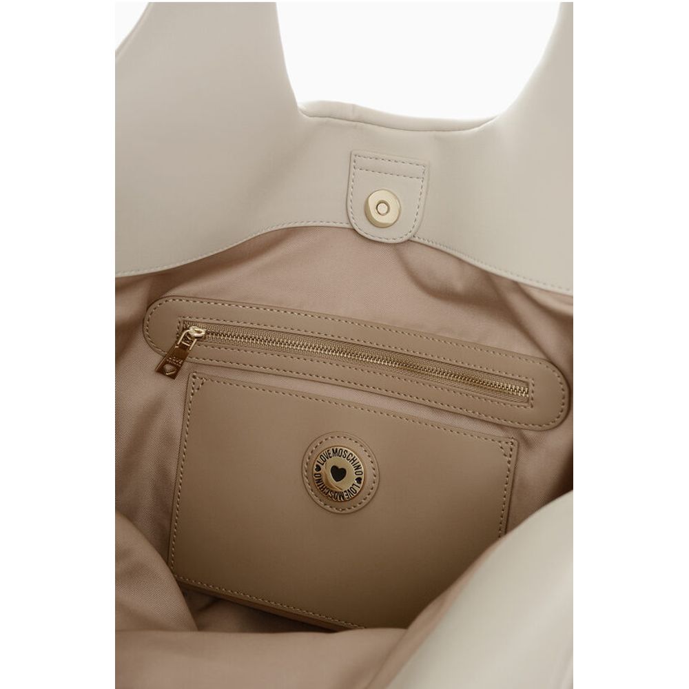 Moschino LOVE Faux Leather MARSHMALLOW Hobo Bag with Matched Pouch