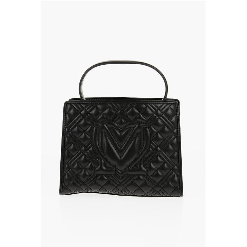 Moschino LOVE Quilted Faux Leather Bag with Removable Shoulder Strap