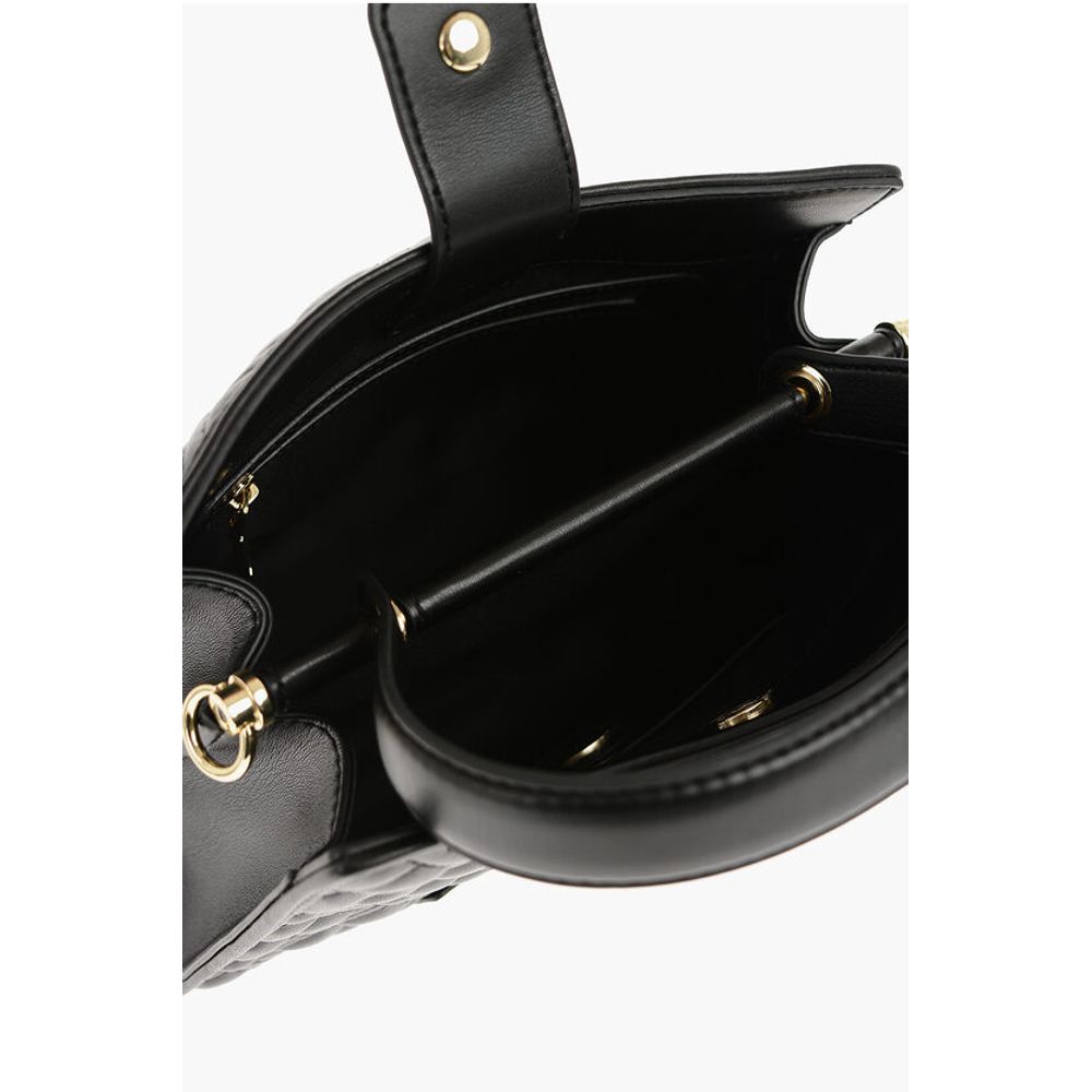 Moschino LOVE Quilted Faux Leather Bag with Removable Shoulder Strap