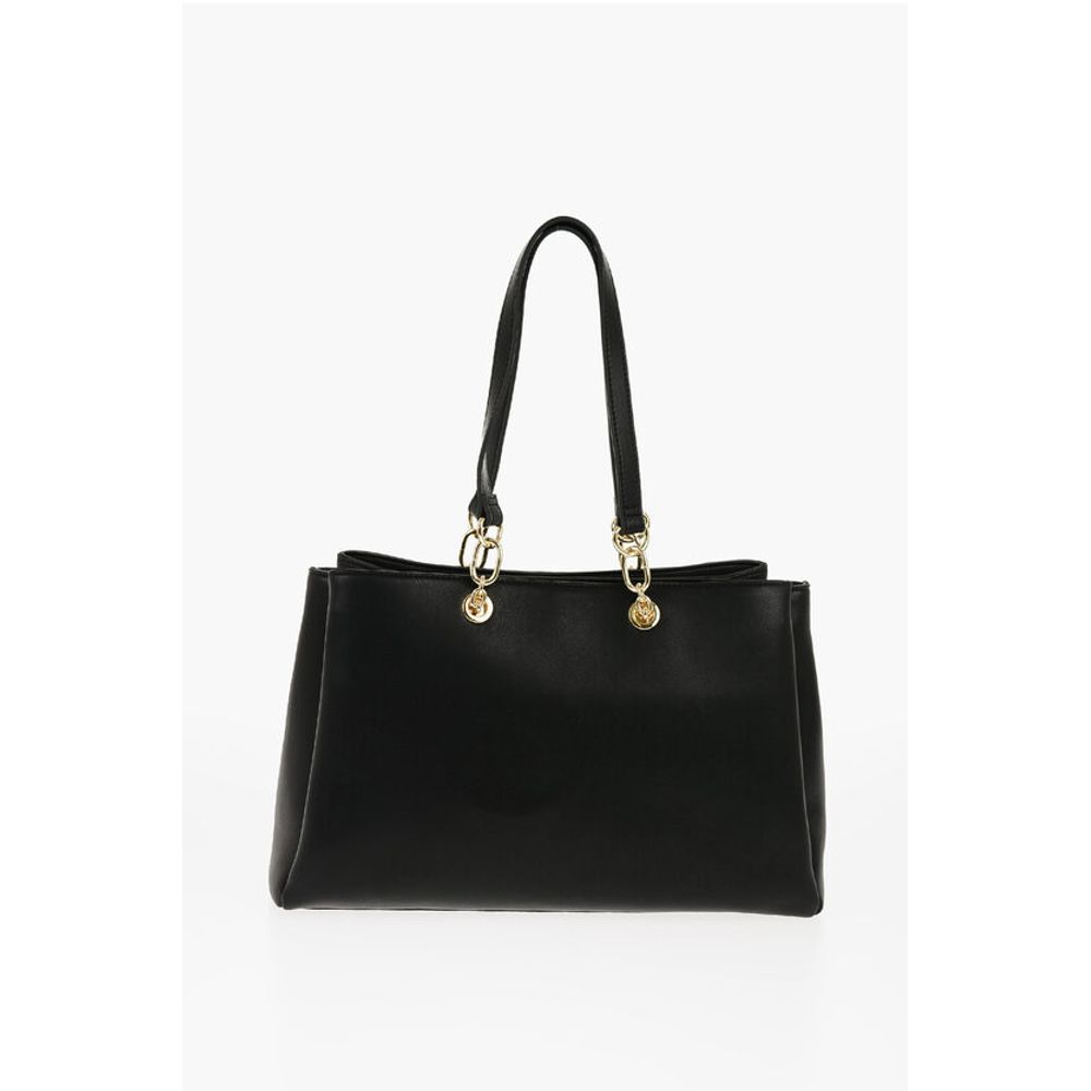 Moschino LOVE Faux Leather Tote Bag with Golden Logo