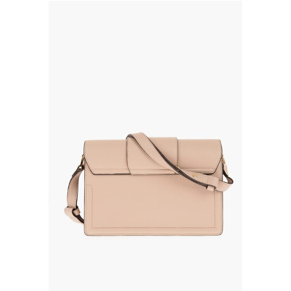 Moschino LOVE Faux Leather LOVE BRIDGE Shoulder Bag with Double Heart