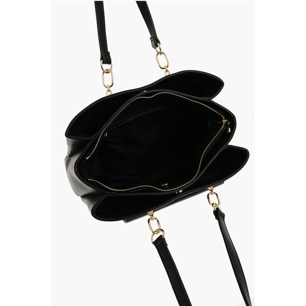 Moschino LOVE Faux Leather Tote Bag with Golden Logo