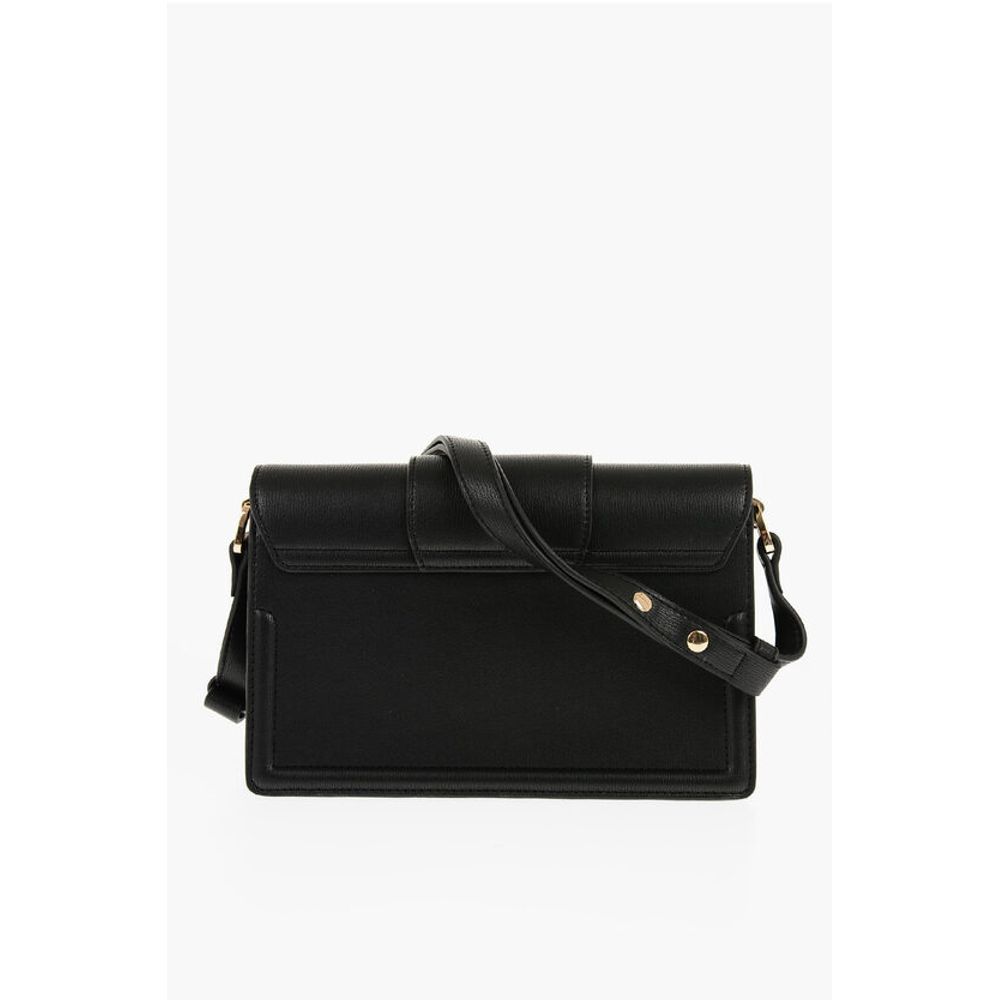 Moschino LOVE Faux Leather LOVE BRIDGE Shoulder Bag with Double Heart