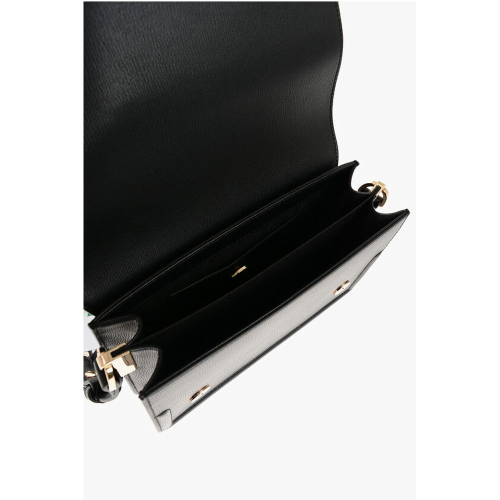 Moschino LOVE Faux Leather LOVE BRIDGE Shoulder Bag with Double Heart