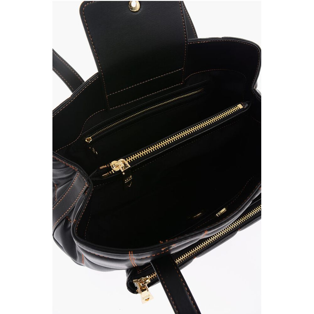 Moschino LOVE Quilted Faux Leather Shoulder Bag with Golden Logo