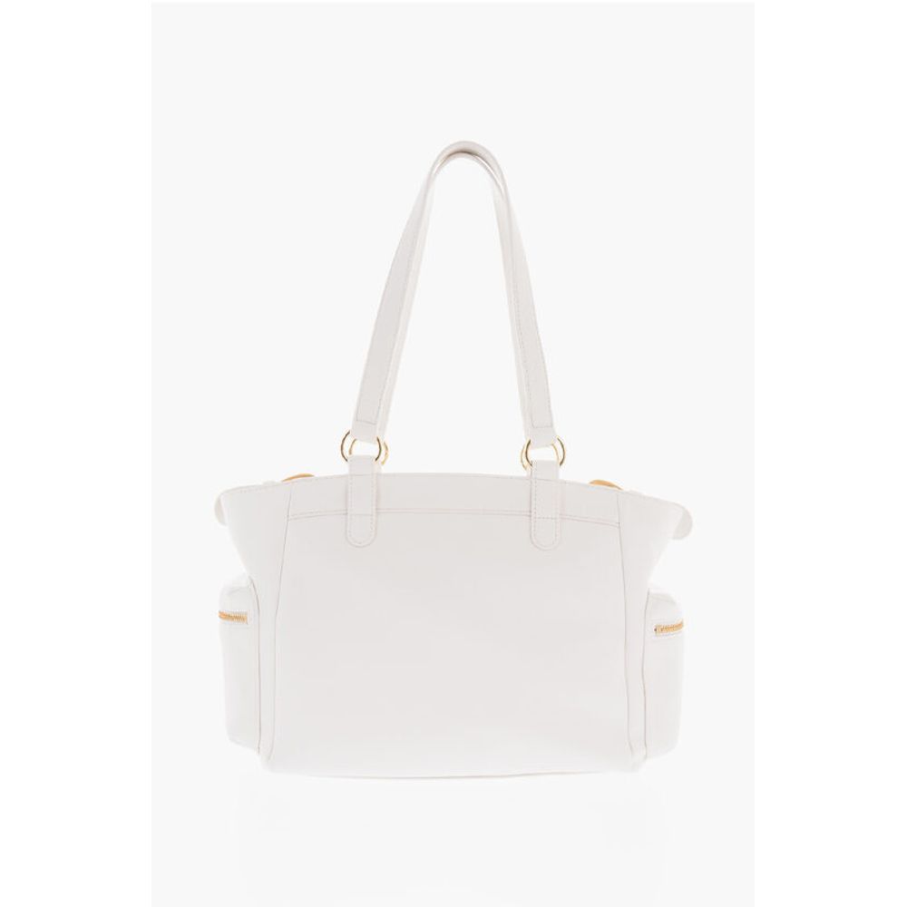 Moschino LOVE Faux Leather Shoulder Bag with Removable Golden Charm