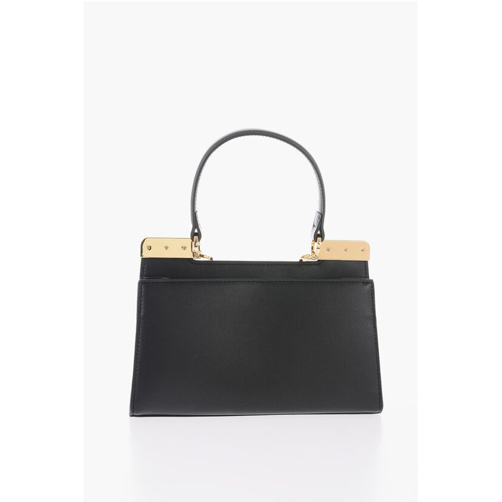 Moschino LOVE 2 Compartment Faux Leather Handle Bag with Removable Sh
