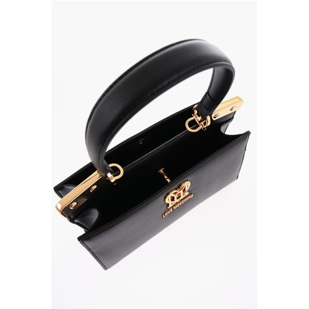Moschino LOVE 2 Compartment Faux Leather Handle Bag with Removable Sh
