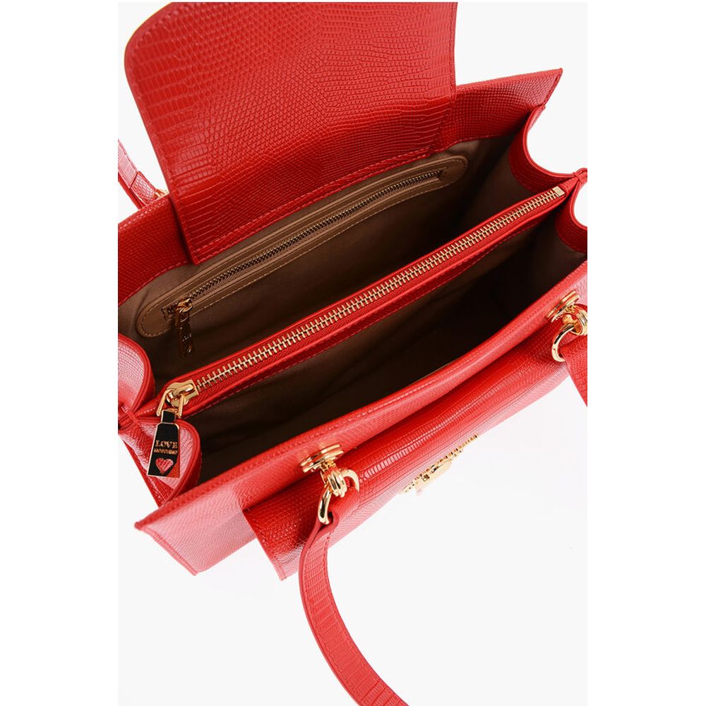 Moschino LOVE Faux Leather Shoulder Bag with Golden Details