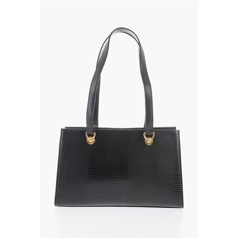 Moschino LOVE Faux Leather Shoulder Bag with Golden Details