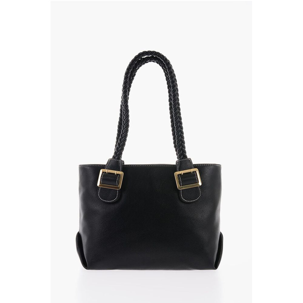 Moschino LOVE Faux Leather Shoulder Bag with Braided Handle