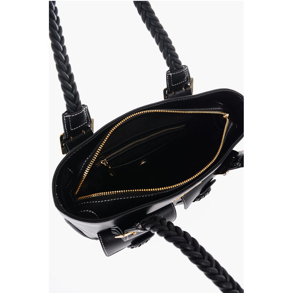 Moschino LOVE Faux Leather Shoulder Bag with Braided Handle