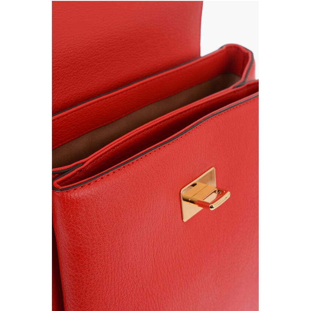 Moschino LOVE Solid Color Faux Leather Backpack with Golden Logo