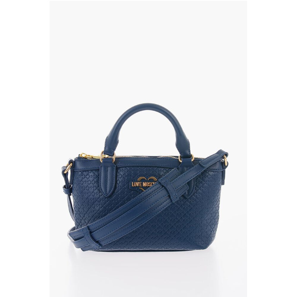 Moschino LOVE Faux Leather VALENTINA Crossbody Bag with all-Over Hear