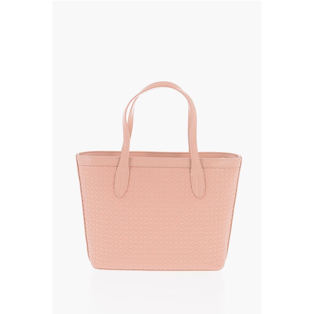 Moschino LOVE Faux Leather VALENTINA Tote Bag with All-Over Hearts