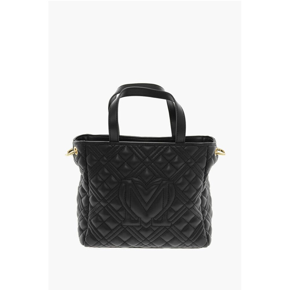 Moschino LOVE Quilted Faux Leather Handbag with Golden Chain