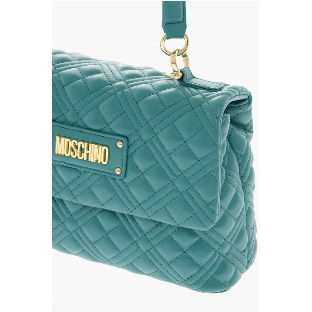 Moschino LOVE Faux Leather Quilted Bag with Magnetic Closure