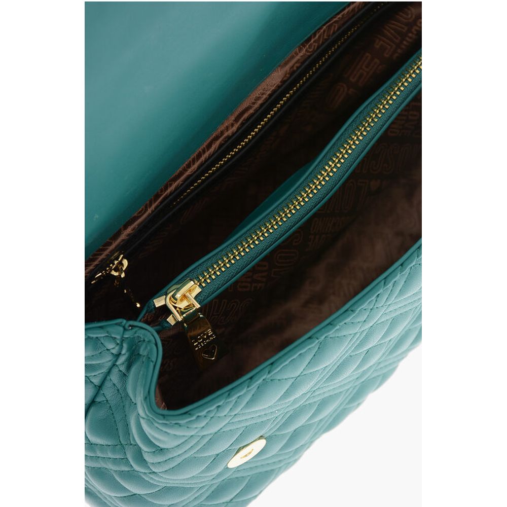 Moschino LOVE Faux Leather Quilted Bag with Magnetic Closure