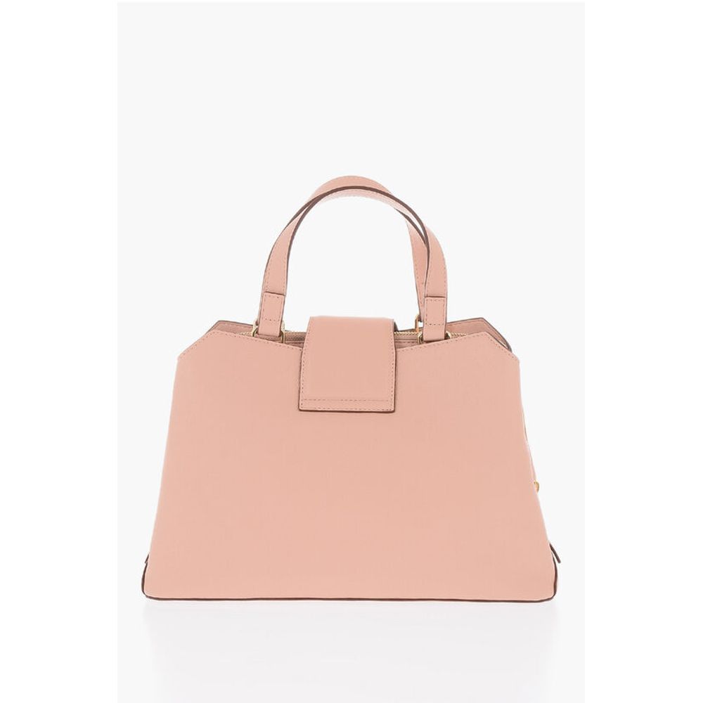 Moschino LOVE Textured Faux Leather Tote Bag with Maxi Golden Heart C