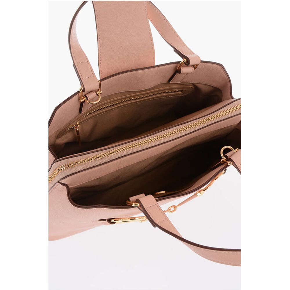 Moschino LOVE Textured Faux Leather Tote Bag with Maxi Golden Heart C
