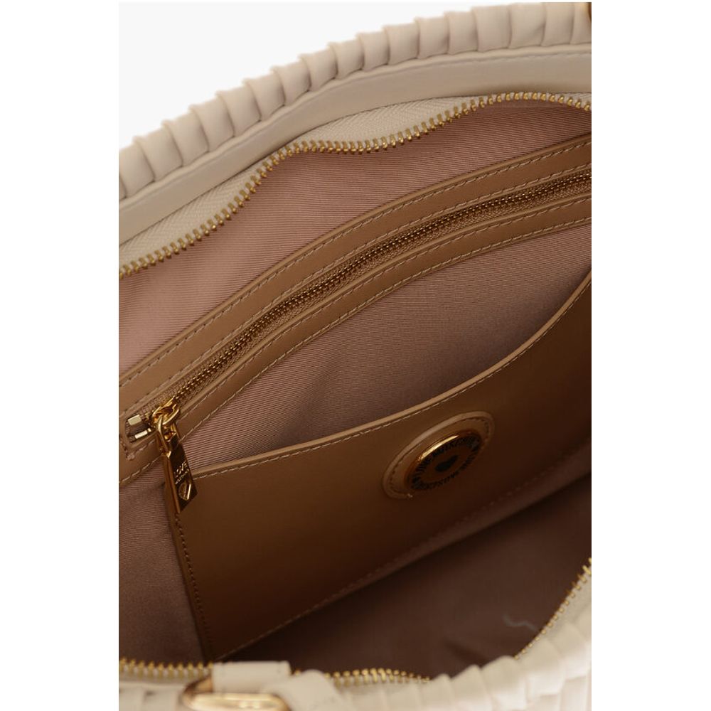 Moschino LOVE Pleated Faux Leather Tote Bag