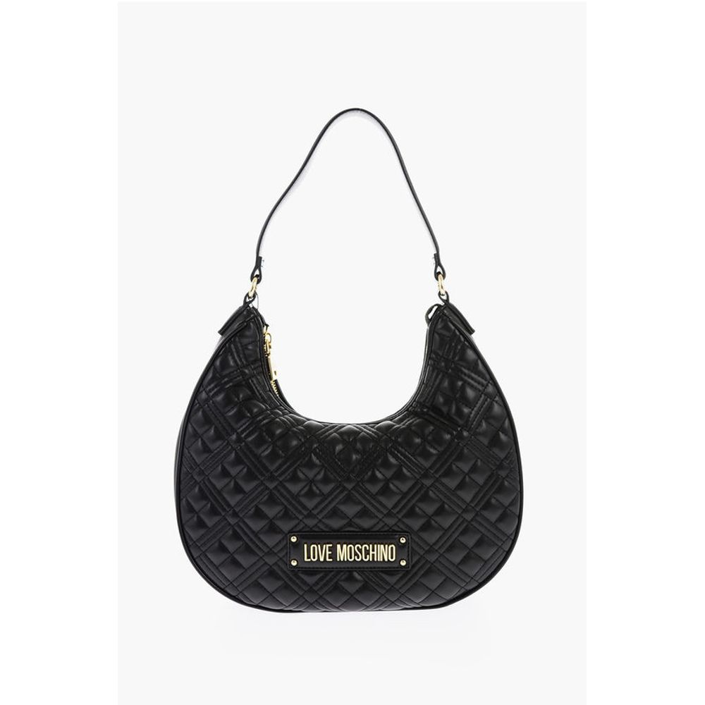 Moschino LOVE Quilted Faux Leather Hobo Bag
