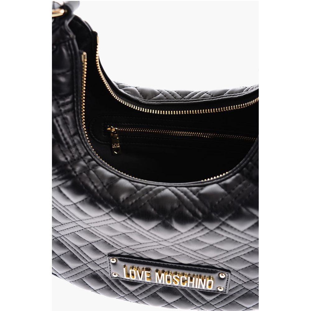 Moschino LOVE Quilted Faux Leather Hobo Bag