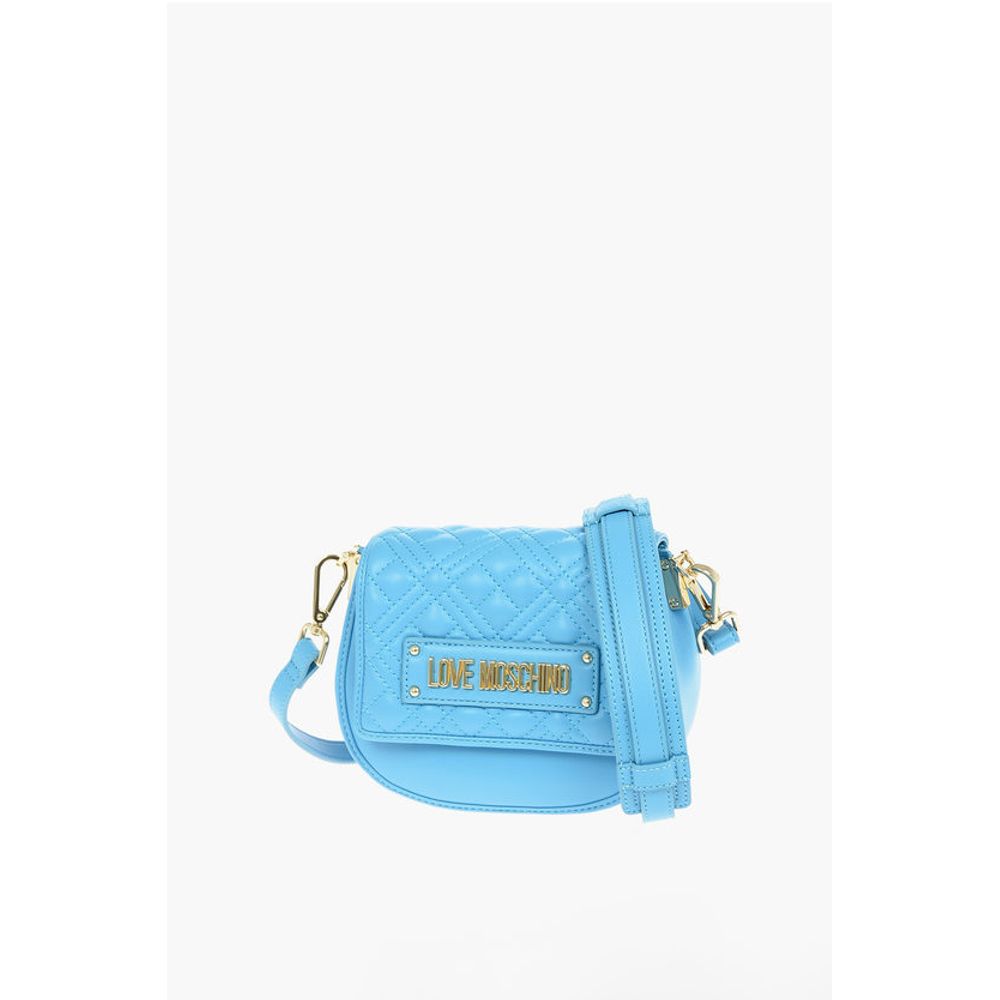 Moschino LOVE Faux Leater Crossbody Bag with Quilted Details
