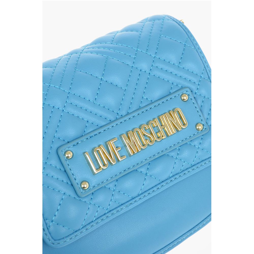 Moschino LOVE Faux Leater Crossbody Bag with Quilted Details