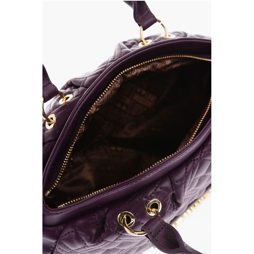 Moschino LOVE Quilted Faux Leather Bag with Double Handle and Removab