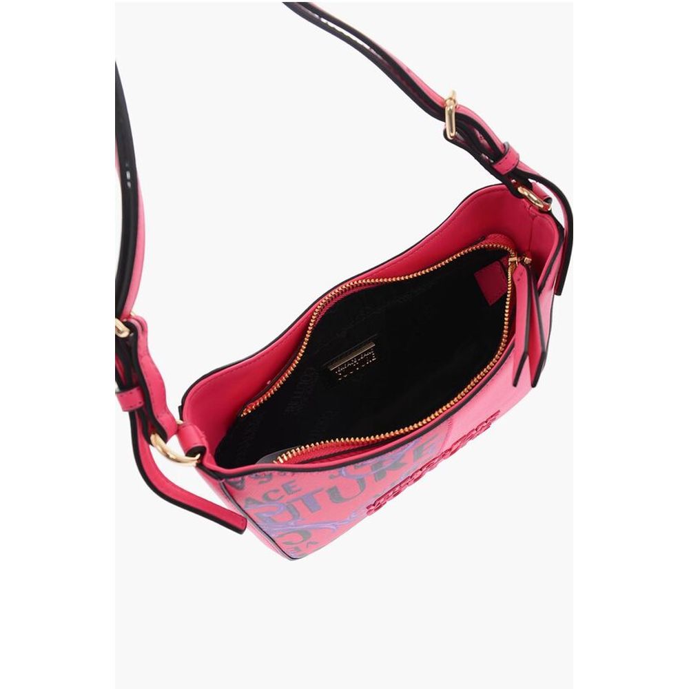 Versace JEANS COUTURE Baroque Motif Shoulder Bag with Embossed Logo
