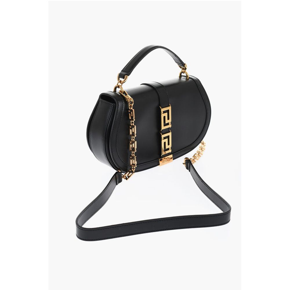 Versace Leather GRECA GODDES Saddle Bag with Golden Detail