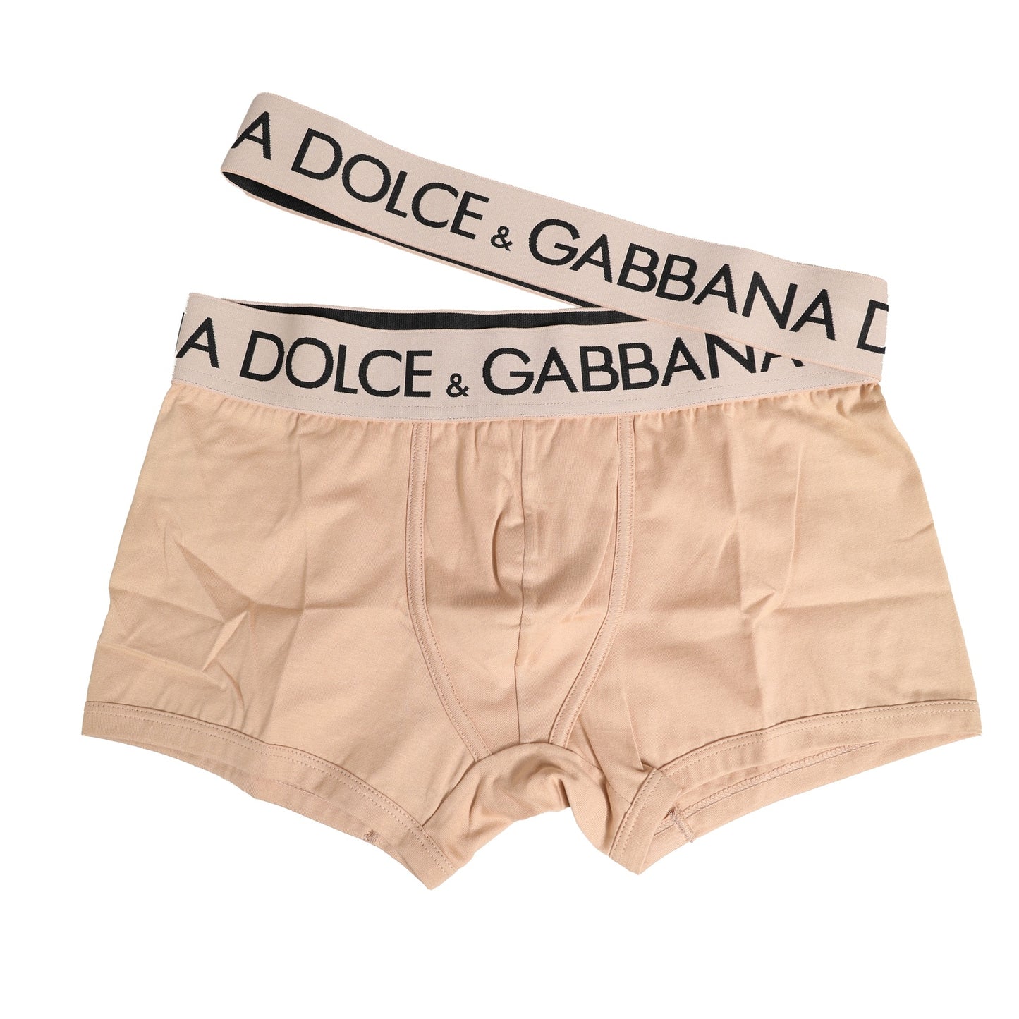Dolce & Gabbana Beige Cotton Stretch Regular Boxer Underwear