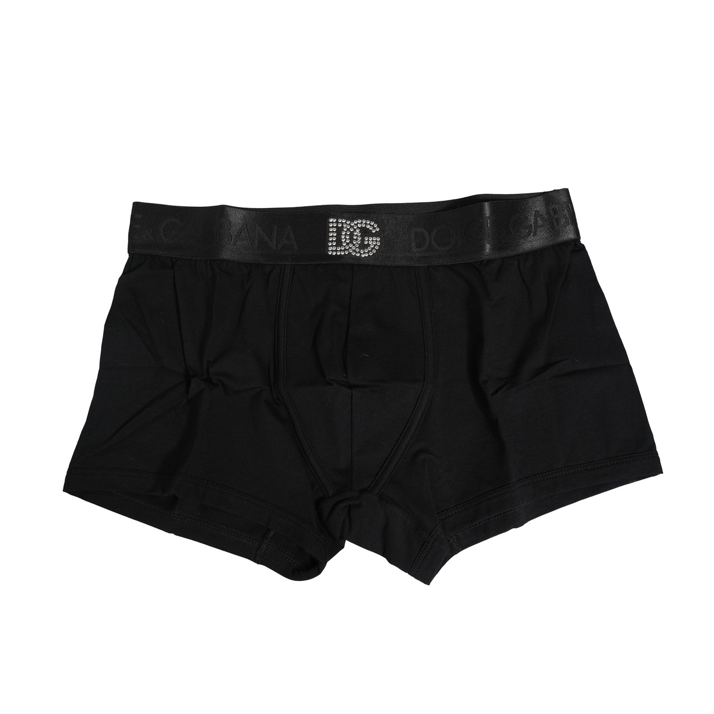 Dolce & Gabbana Black Cotton DG Embellish Logo Boxer Underwear