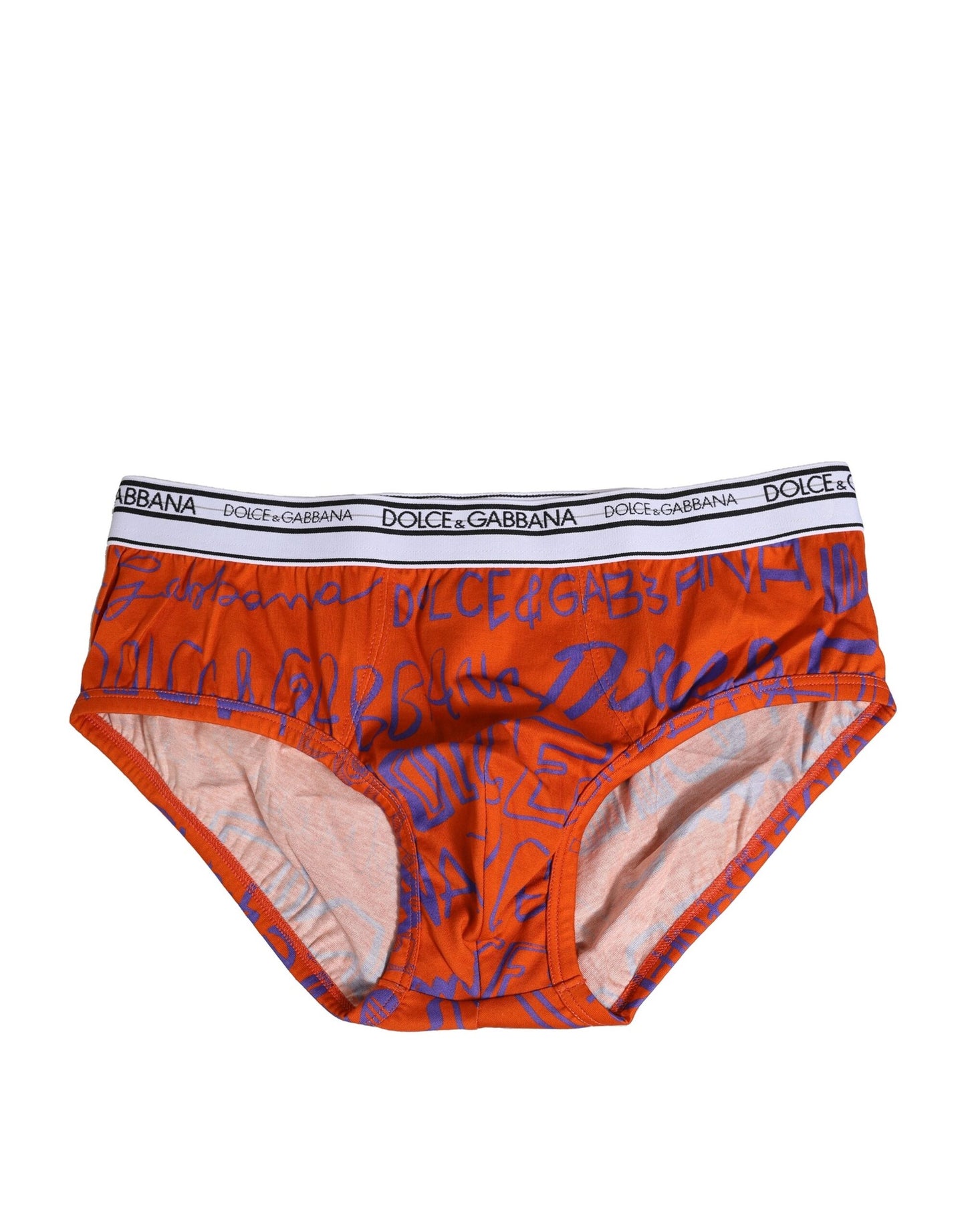 Dolce & Gabbana Orange Cotton DG Logo Printed Brief Underwear