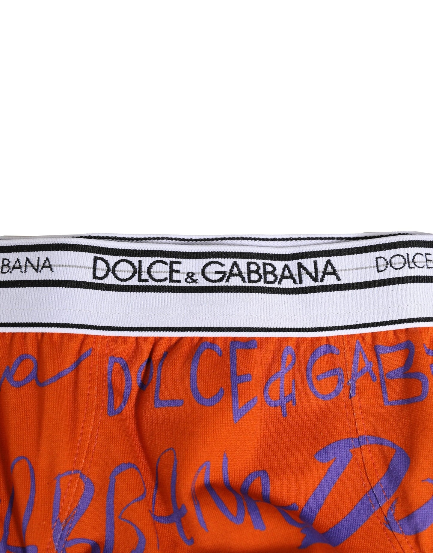 Dolce & Gabbana Orange Cotton DG Logo Printed Brief Underwear